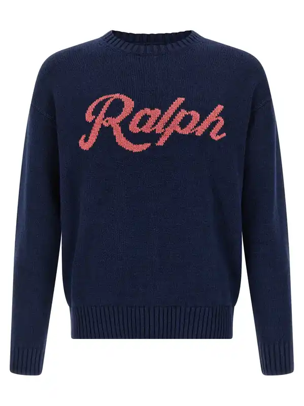 Intarsia Logo Sweater Sweaters And Cardigans Blue - Polo Ralph Lauren