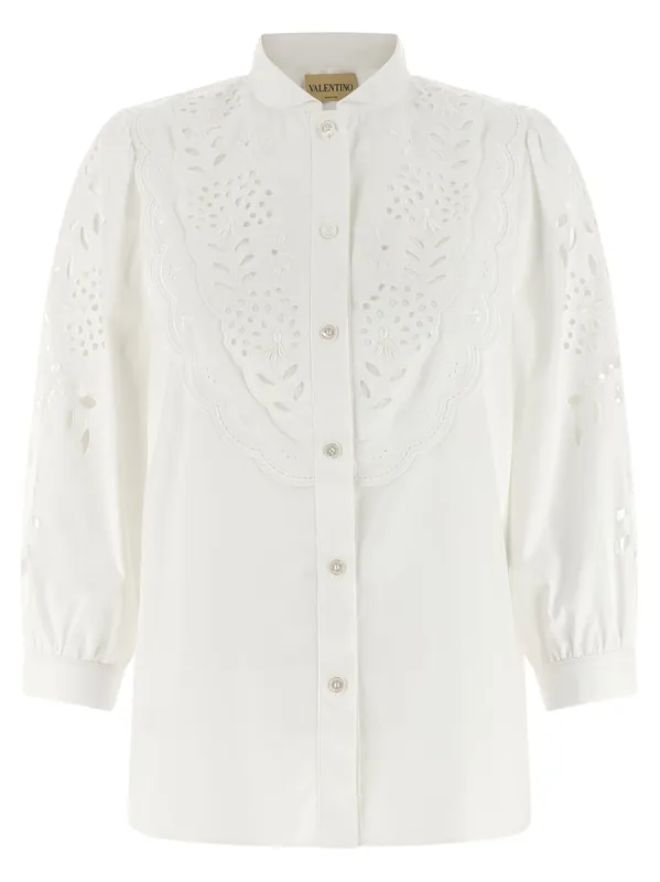 Shirt Valentino Garavani Embroidered Sangallo Shirt And Blouse White