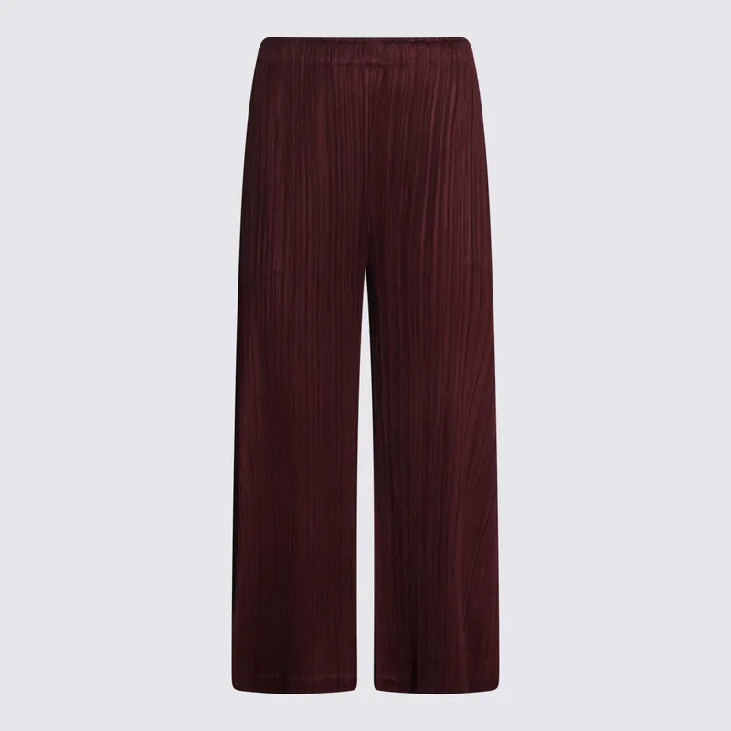 Trousers Bordeaux - Pleats Please Issey Miyake