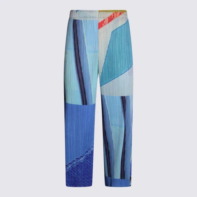 Trousers Blue/Yellow - Pleats Please Issey Miyake