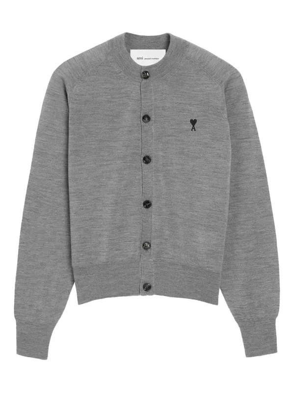 Ami De Coeur Wool Cardigan - Ami Paris