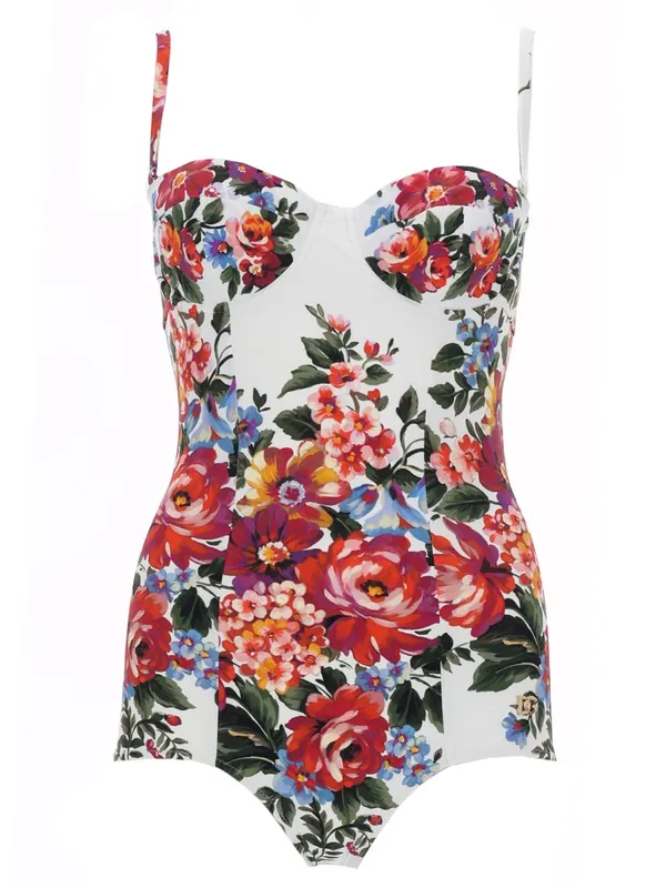 Floral Print One Piece Swimsuit - Dolce & Gabbana