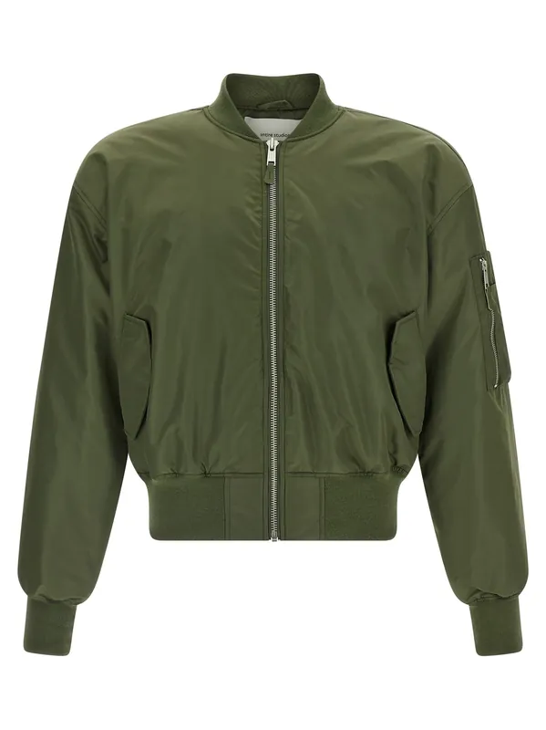 Nylon Bomber Jacket Puffer Jackets Green - Entire Studios