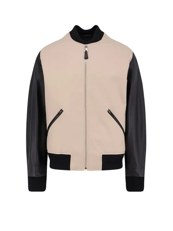 Cotton Jacket With Leather Sleeves - Givenchy