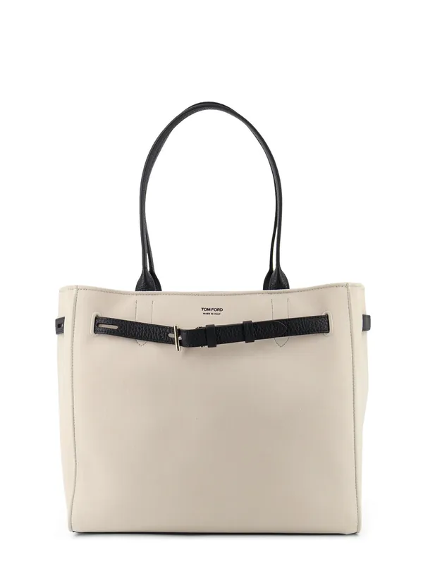 Canvas Shoulder Bag With Engraved Logo On The Front - Tom Ford