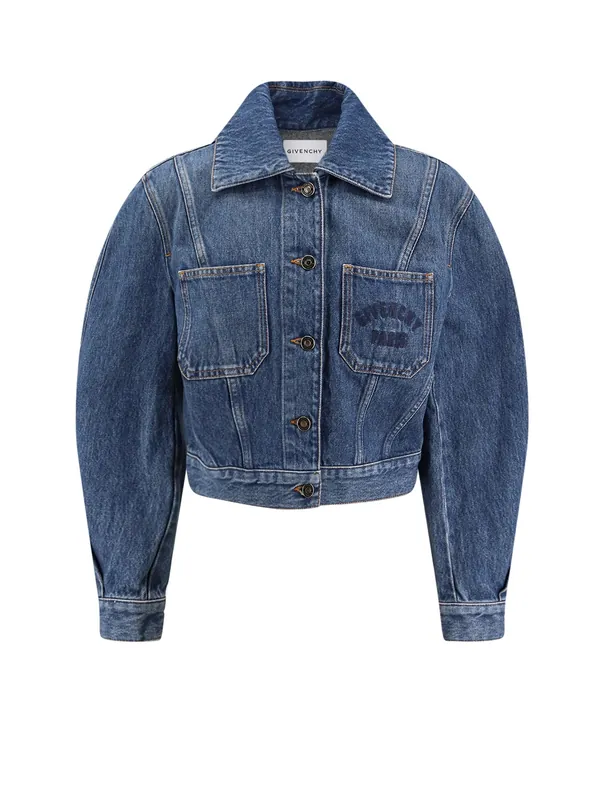 Denim Jacket With Logo Embroidery - Givenchy