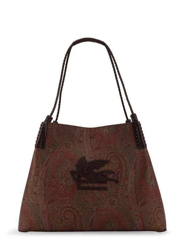 Coated Canvas Shoulder Bag With Paisley Jacquard Pattern - Etro