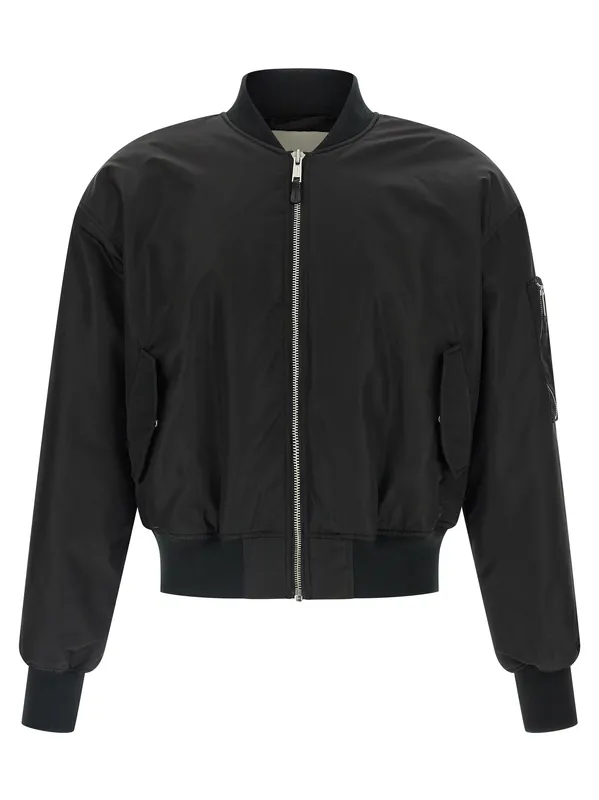 Nylon Bomber Jacket Puffer Jackets Black - Entire Studios