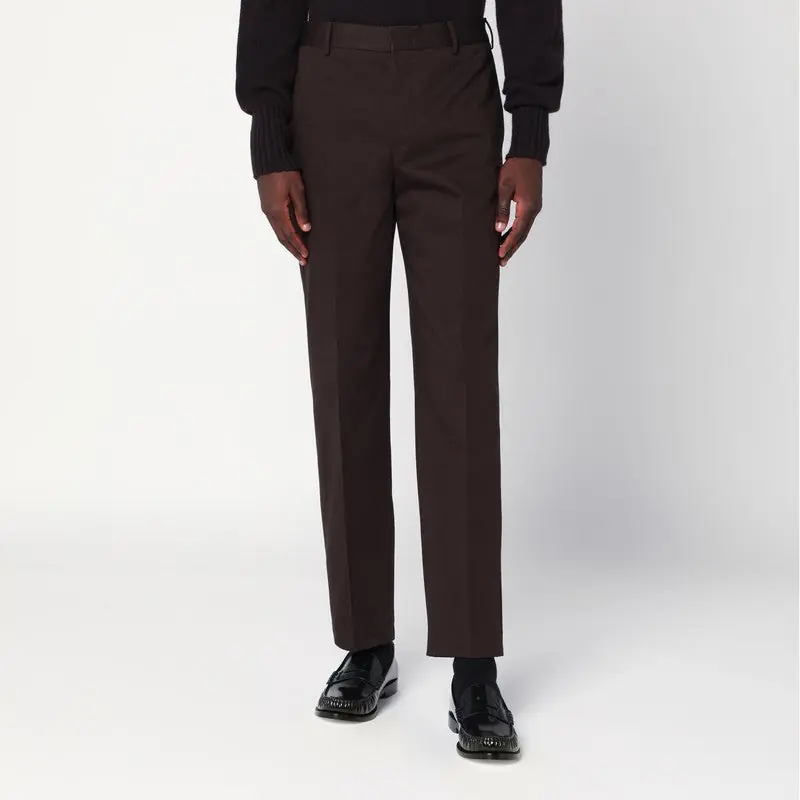Brown Cotton Trousers - PT Torino