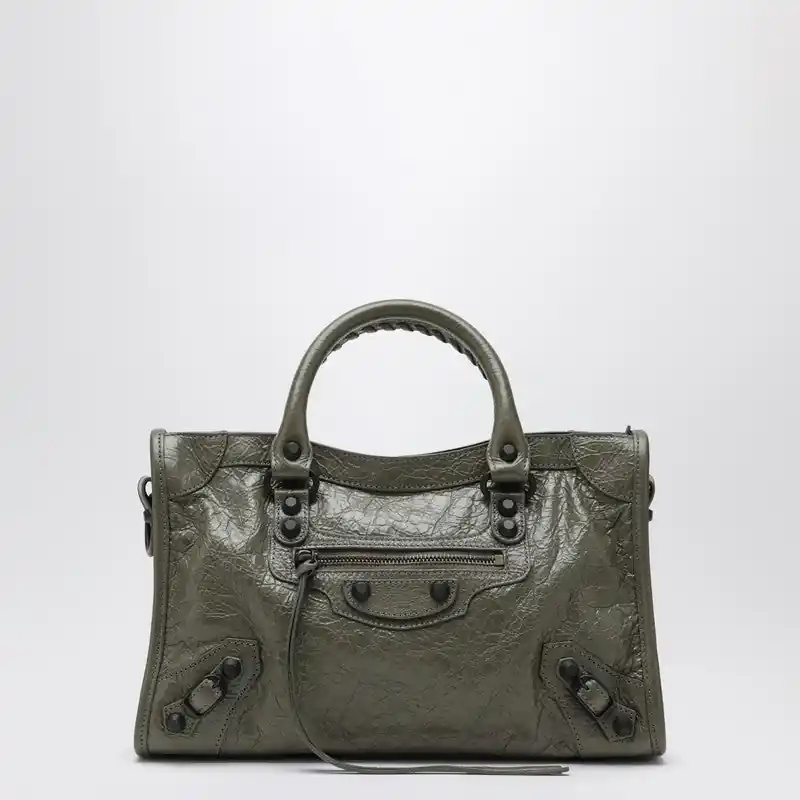 Le City Small Tote Bag In Military Green - Balenciaga
