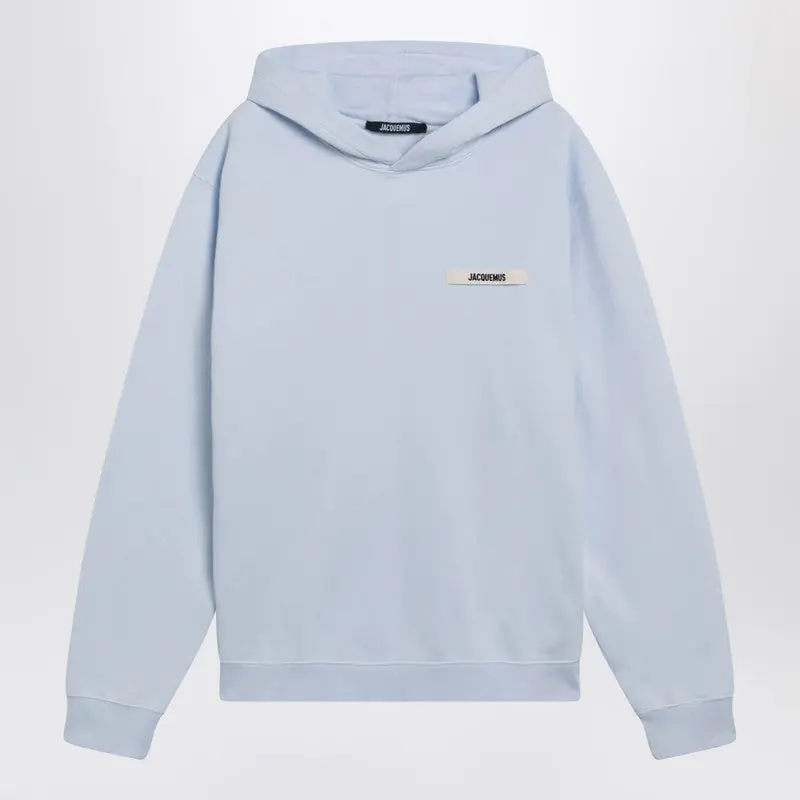 Light Blue Sweatshirt With Gros-Grain Logo