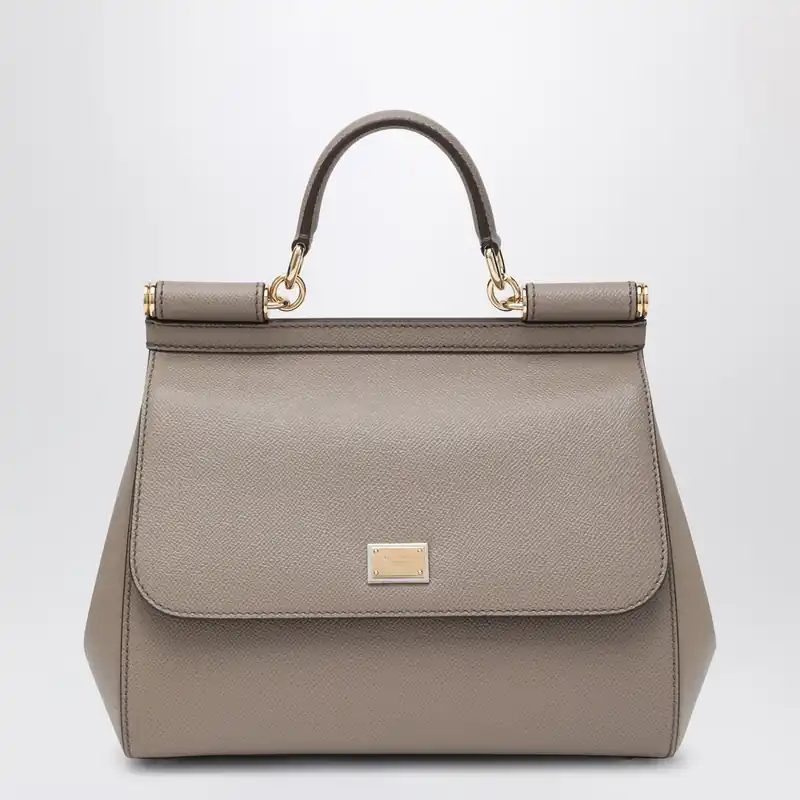 Large Mud Colour Sicily Hand Bag - Dolce & Gabbana