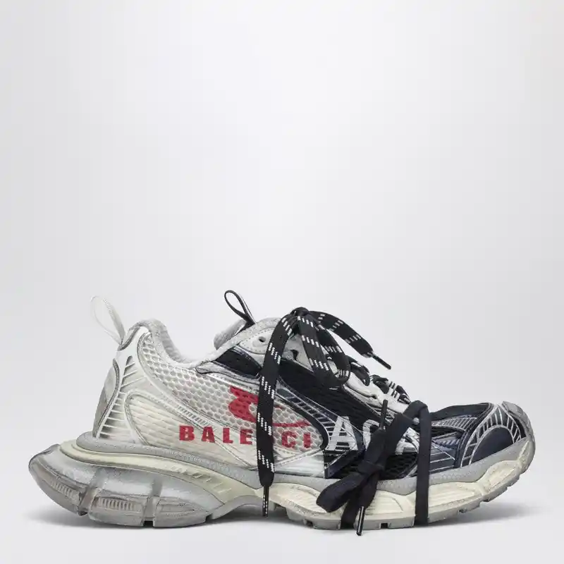 3 Xl Split Logo Sneakers In Light Yellow/Red/Navy - Balenciaga