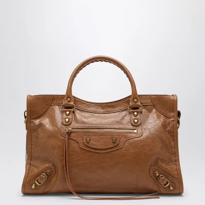 Le City Medium Bag In Camel/Antique Gold - Balenciaga
