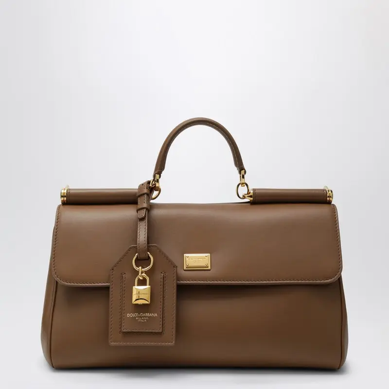 My Sicily Top Handle Bag In Caramel Leather - Dolce & Gabbana