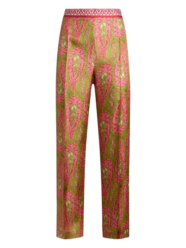 Paisley Foliage "Bootcut" Pants - Etro