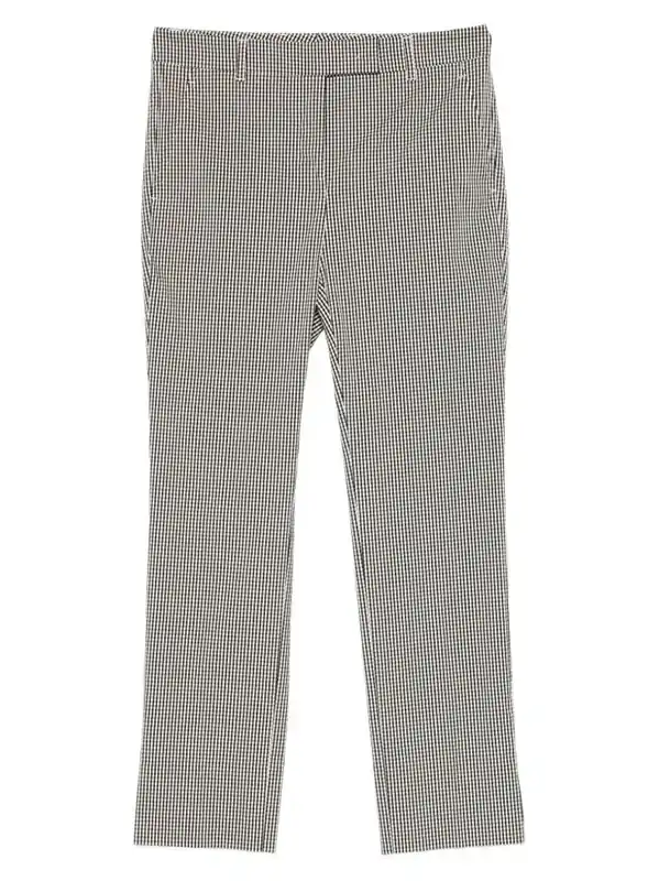 Kimama Gingham-Pattern Straight-Leg Trousers