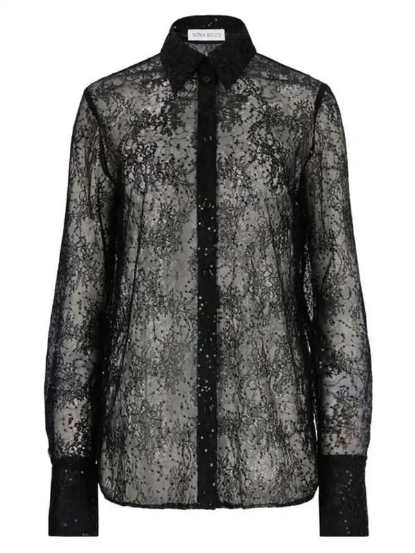 Lace Shirt With Sequins - Nina Ricci