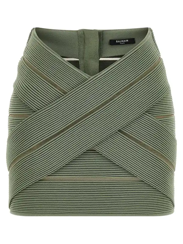 V-Shaped Waist Skirt Skirts Green