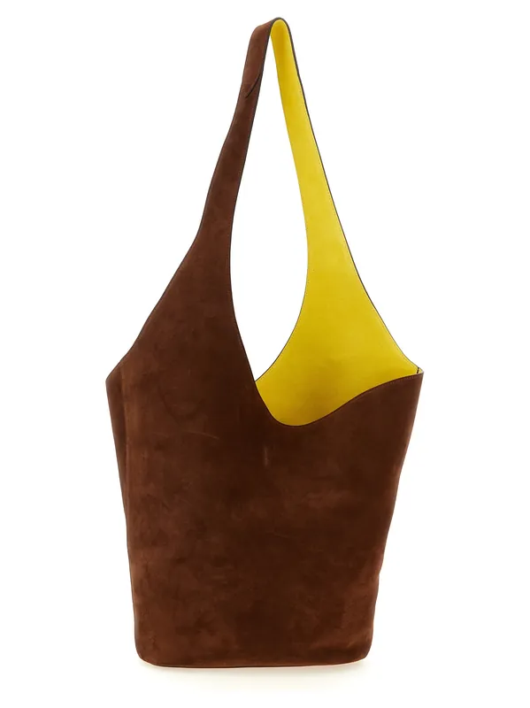 Suede Shoulder Bag Shoulder Bags Brown - Alberta Ferretti