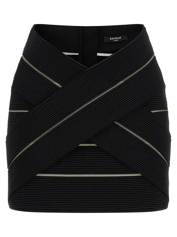 V-Shaped Waist Skirt Skirts Black