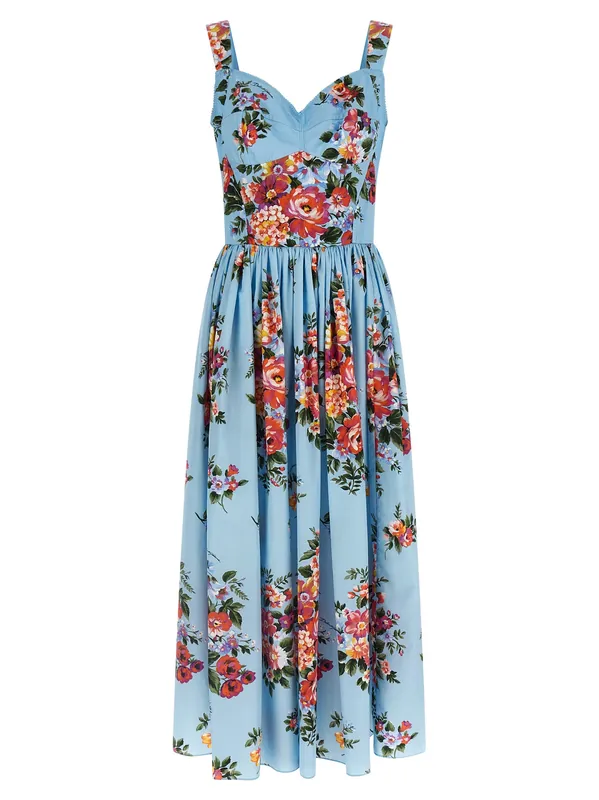 Mazzo Di Fiori Dresses Light Blue - Dolce & Gabbana