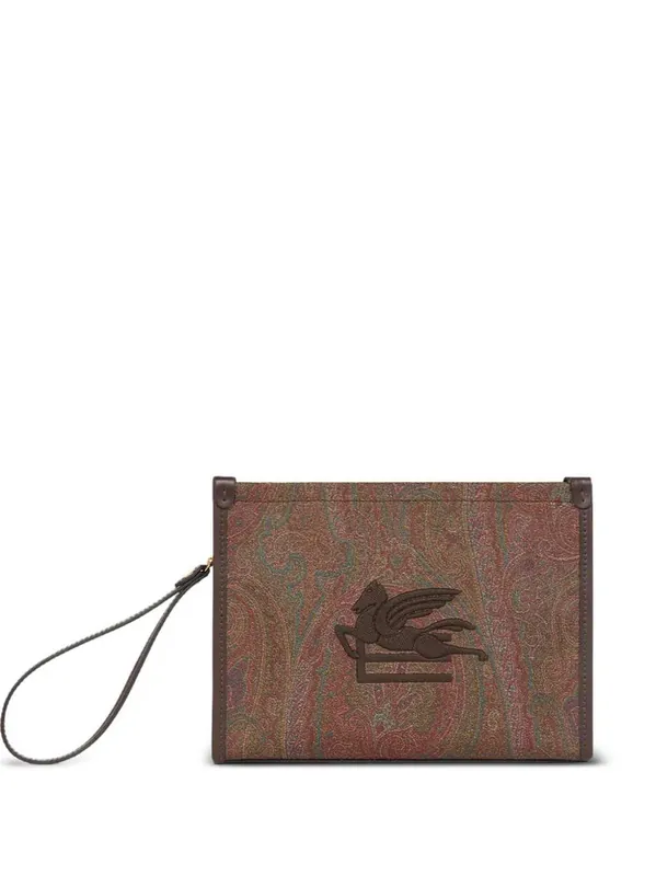Clutch Bag With Arnica Pegasus Embroidery - Etro