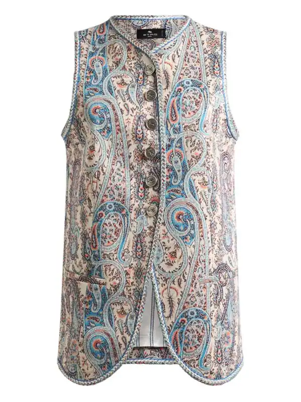 Jacquard Vest With Floral Paisley Pattern - Etro