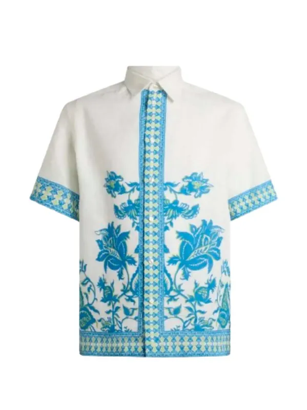 Geometric Floral Linen Shirt - Etro