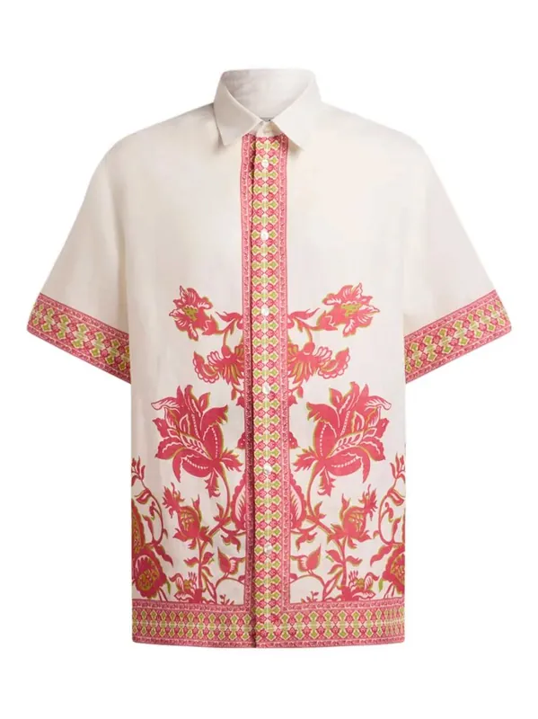 Linen Shirt With Floral Print - Etro