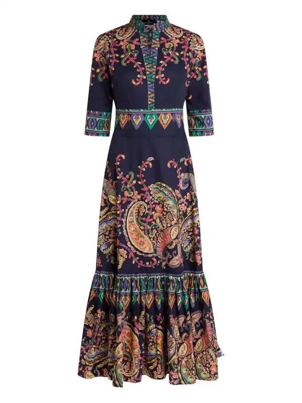 Long Paisley Print Dress - Etro
