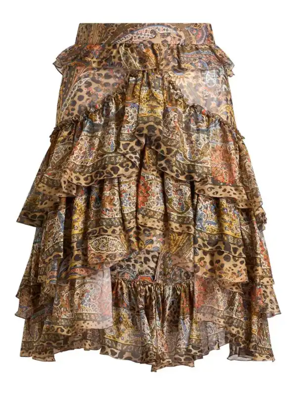 Ruffled Paisley Skirt - Etro