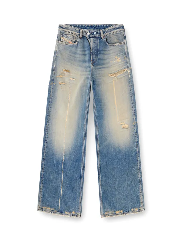 1996 D-Sire Jeans In Denim Blue With Washed-Out Effect