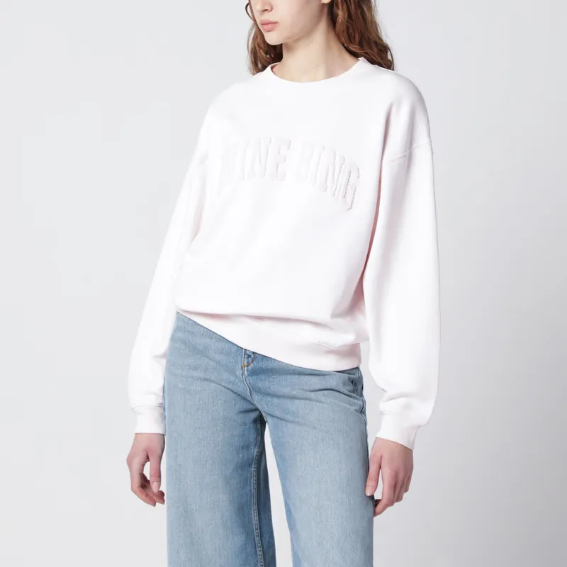 Spencer Pink Mélange Cotton Sweatshirt - Anine Bing
