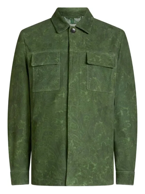 Suede Jacket With Floral Paisley Pattern - Etro