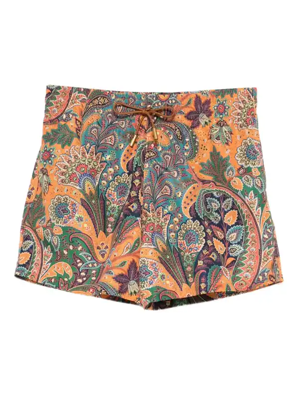 Drawstring Swim Shorts With Paisley Print - Etro
