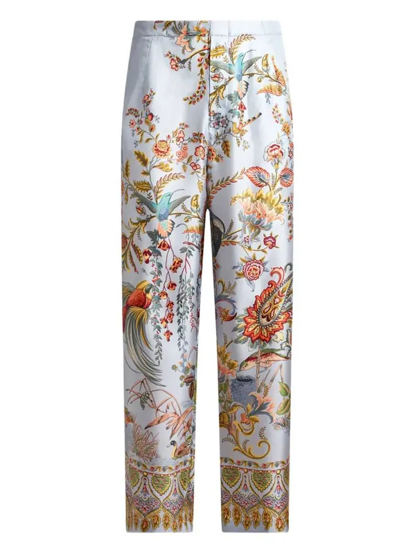 Printed Silk Trousers - Etro