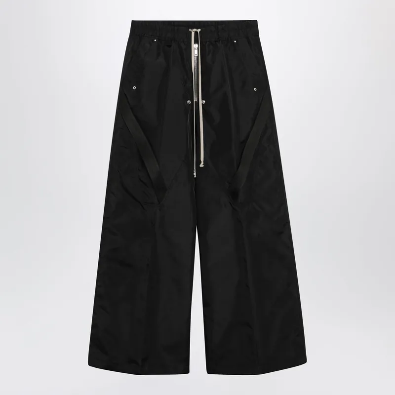 Black Strapped Wide Bela Pants - Rick Owens