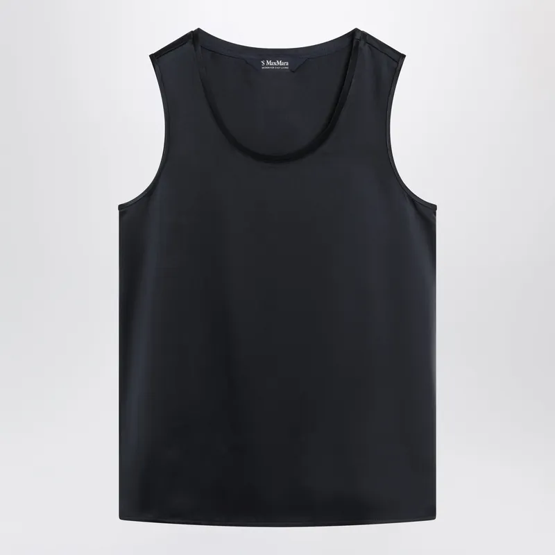 Midnight Blue Satin Top - 'S Max Mara