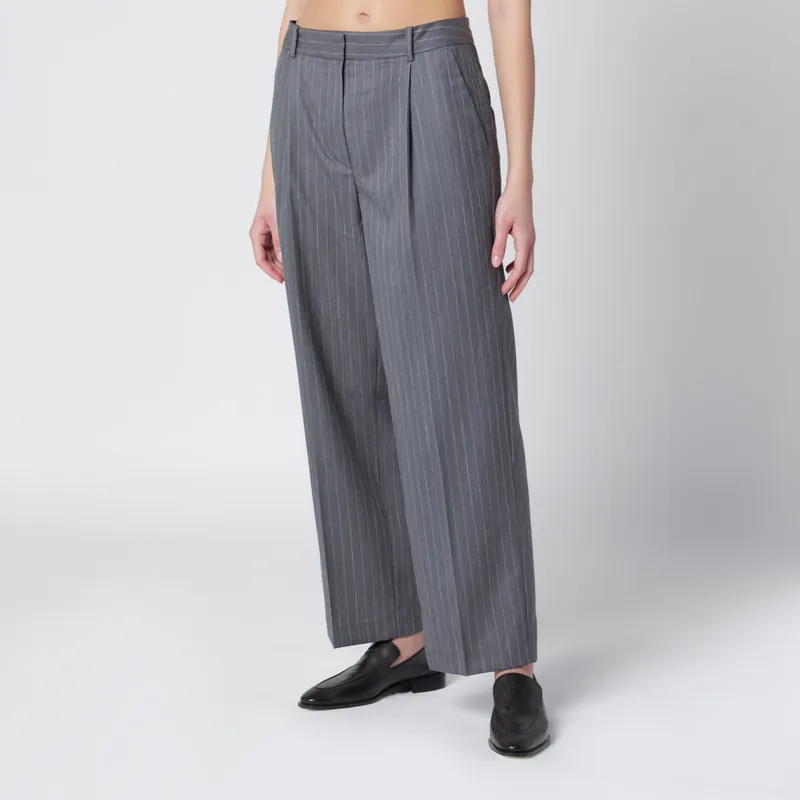 Trent Cropped Trousers In Light Grey Fabric - Anine Bing