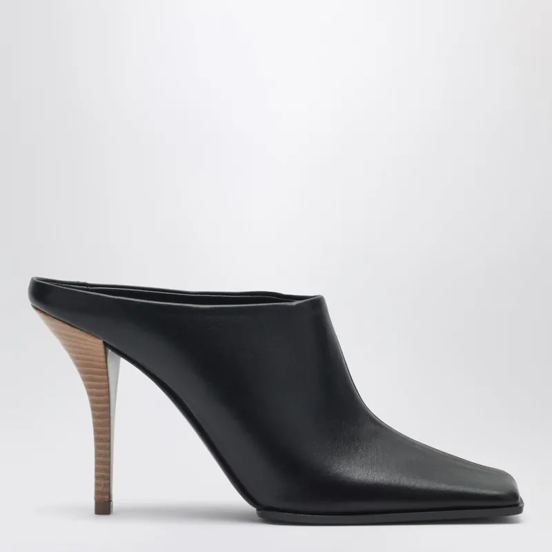Black Square Leather Mules - Alaïa