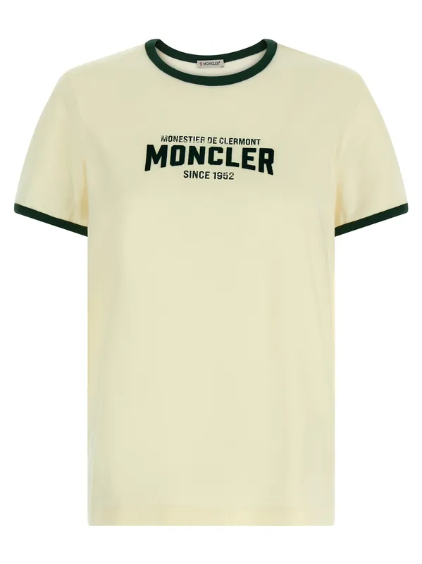 Flocked Logo T-Shirt Beige