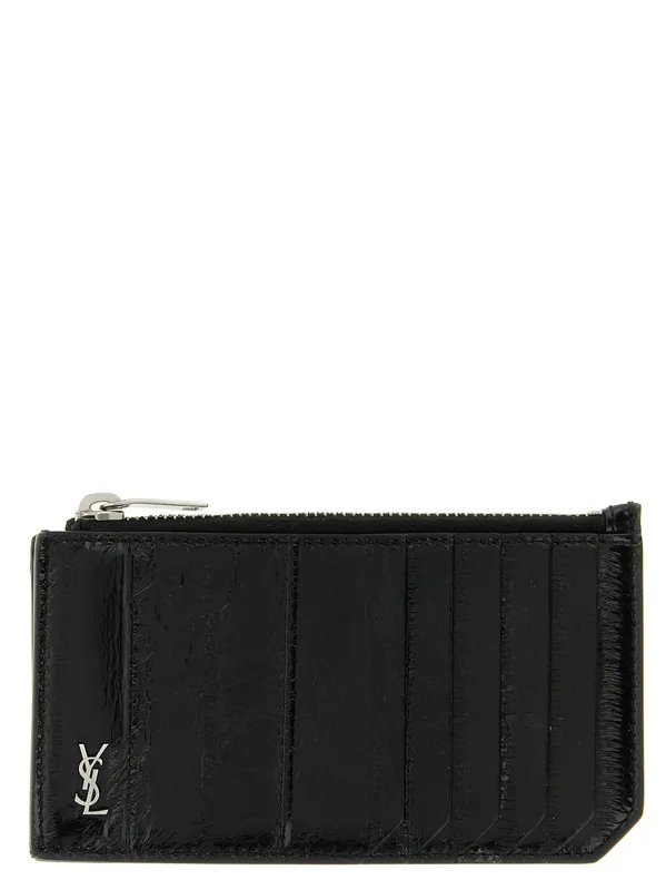 Tiny Cassandre Wallets And Card Holders Black - Saint Laurent
