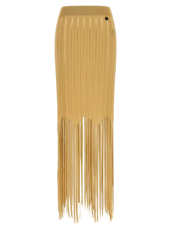 Fringed Skirt Skirts Beige - Balmain