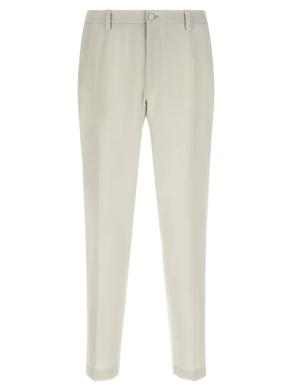 Poplin Wool Pants Beige - Dolce & Gabbana