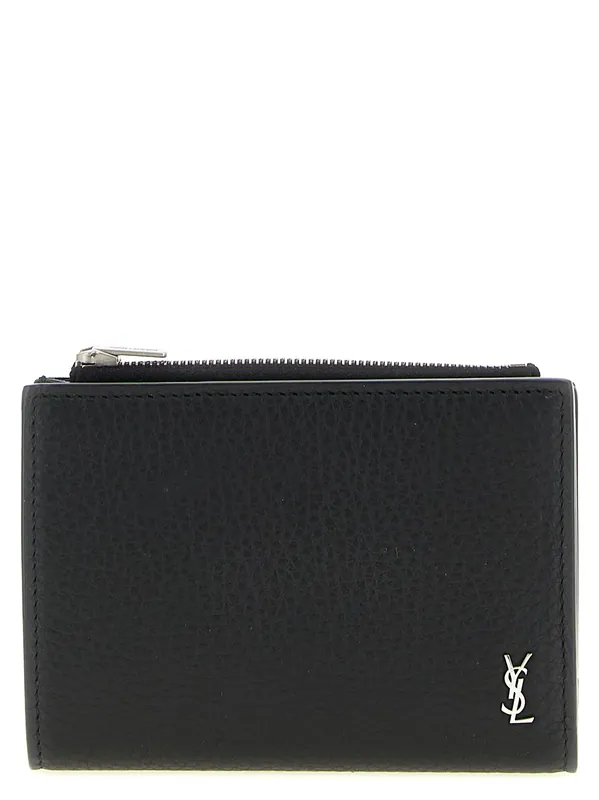 Tiny Cassandre Wallets And Card Holders Black - Saint Laurent