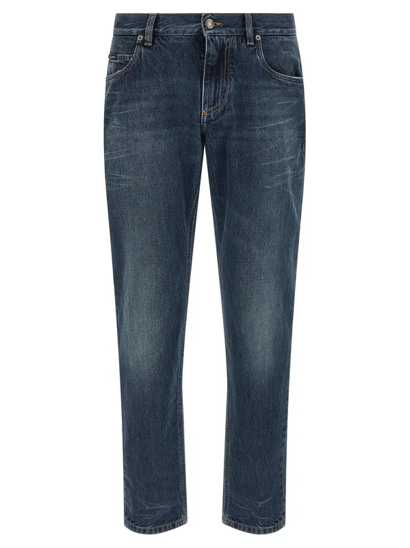 Logo Embroidery Jeans Blue - Dolce & Gabbana