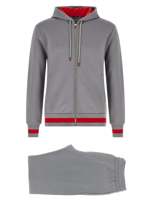 Cotton Tracksuit Suits Gray - Kiton
