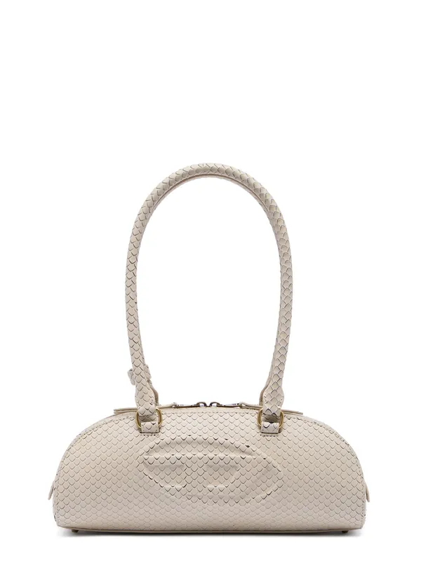 1dr Python-Effect Leather Shoulder Bag