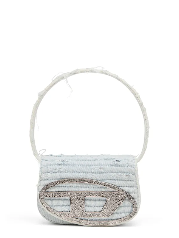 1dr Denim Shoulder Bag With Rhinestone D Logo - Diesel